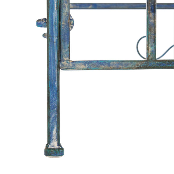 Safavieh NOREEN 3 Tier Shelf - Elegant Victorian Iron Display Stand for Gardens, Patios, and Porches Mossy Blue / - PAT5006C