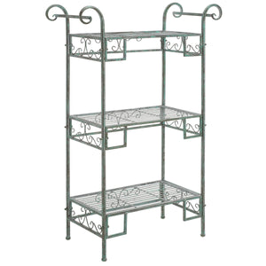 Safavieh Noreen 3 Tier Shelf XII23 Antique Green Iron PAT5006D