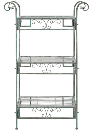 Safavieh Noreen 3 Tier Shelf XII23 Antique Green Iron PAT5006D