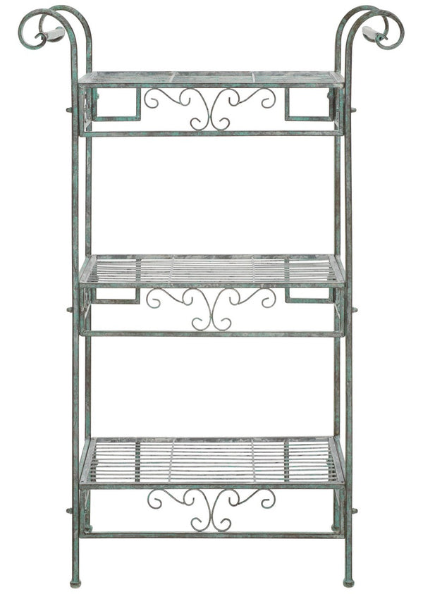 Safavieh Noreen 3 Tier Shelf XII23 Antique Green Iron PAT5006D