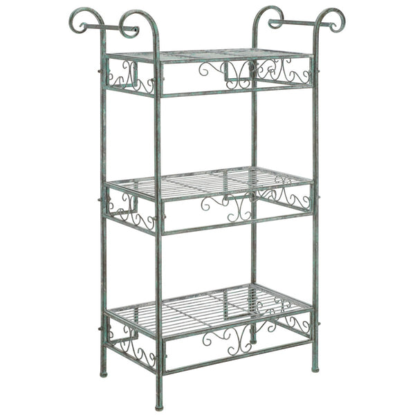 Safavieh Noreen 3 Tier Shelf XII23 Antique Green Iron PAT5006D