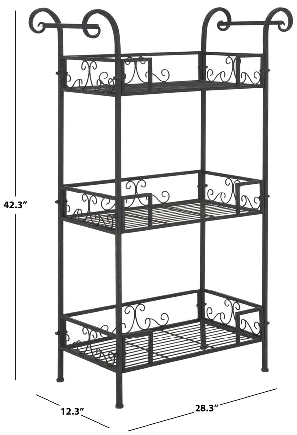 Safavieh Noreen 3 Tier Shelf Black PAT5006E