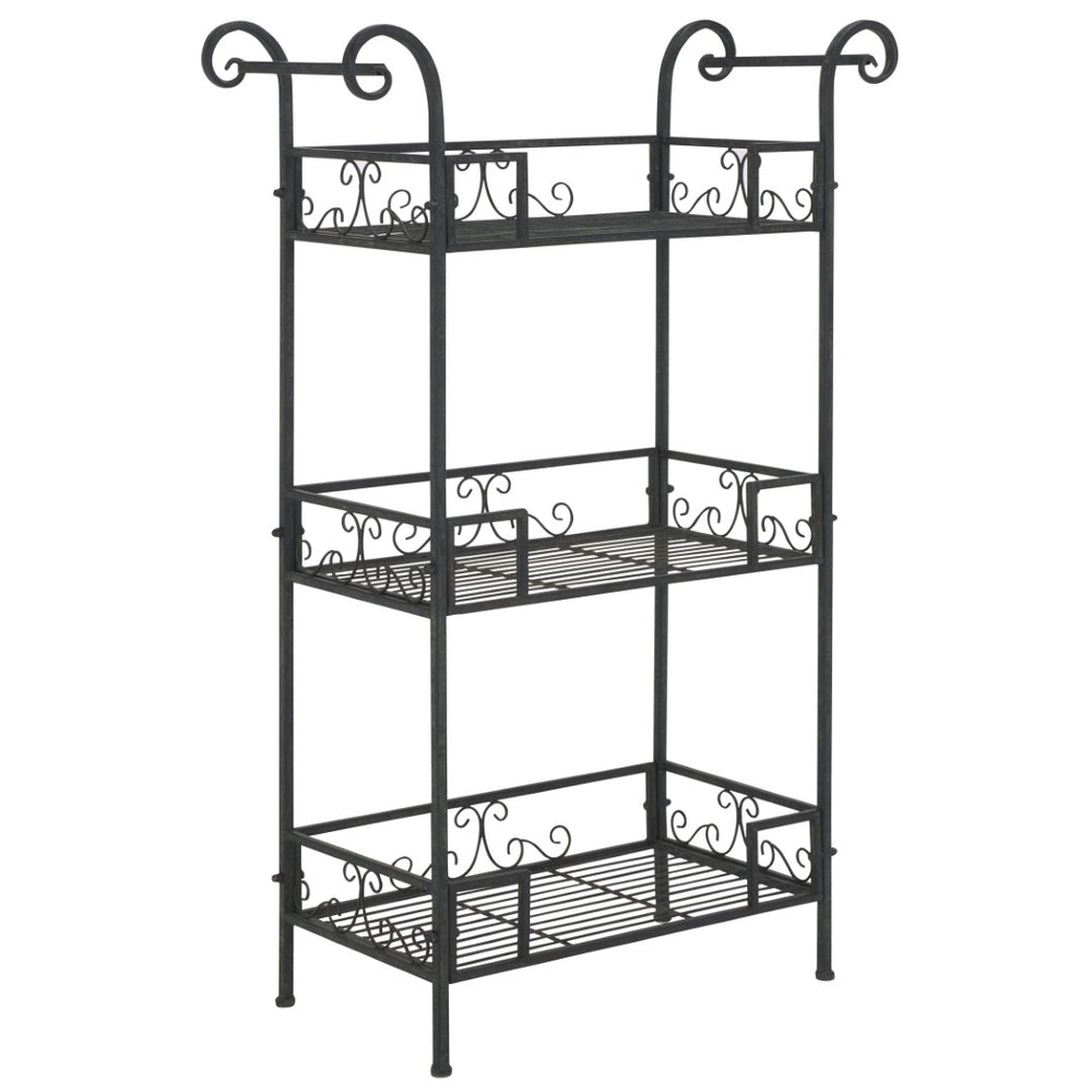 Safavieh NOREEN 3 Tier Shelf - Elegant Victorian Iron Display Stand for Gardens, Patios, and Porches Black PAT5006E