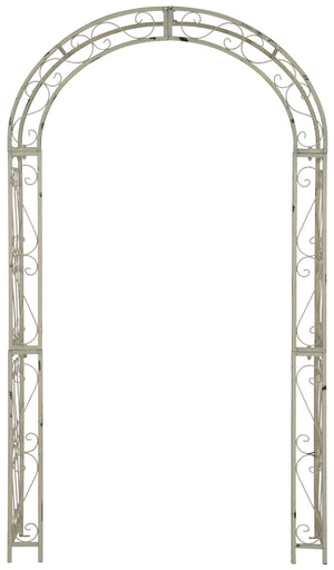 Safavieh PAGAN Arch - Elegant Iron Garden Gateway with Victorian Filigree for Climbing Plants & Décor Antique White PAT5007A