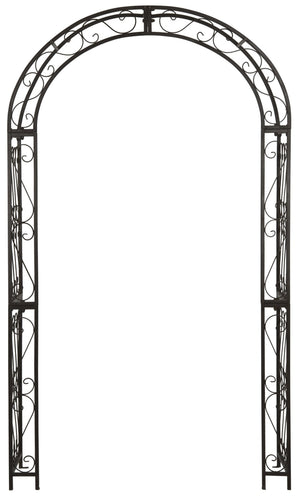 Safavieh PAGAN Arch - Elegant Iron Garden Gateway with Victorian Filigree for Climbing Plants & Décor Rustic Brown PAT5007B