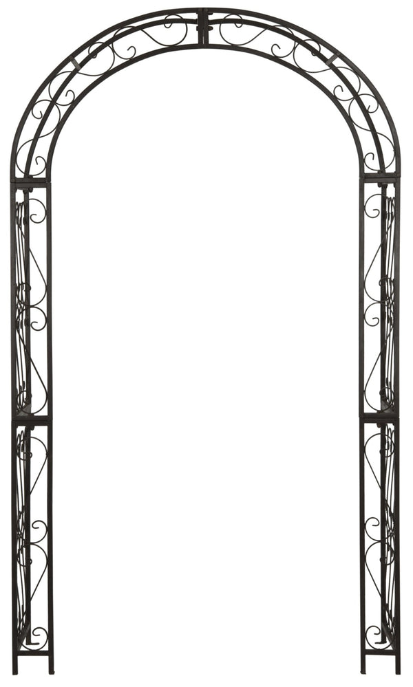 Safavieh PAGAN Arch - Elegant Iron Garden Gateway with Victorian Filigree for Climbing Plants & Décor Rustic Brown PAT5007B