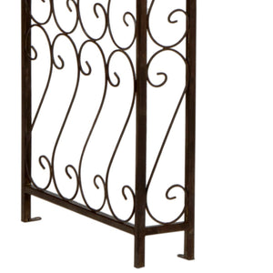 Safavieh PAGAN Arch - Elegant Iron Garden Gateway with Victorian Filigree for Climbing Plants & Décor Rustic Brown PAT5007B