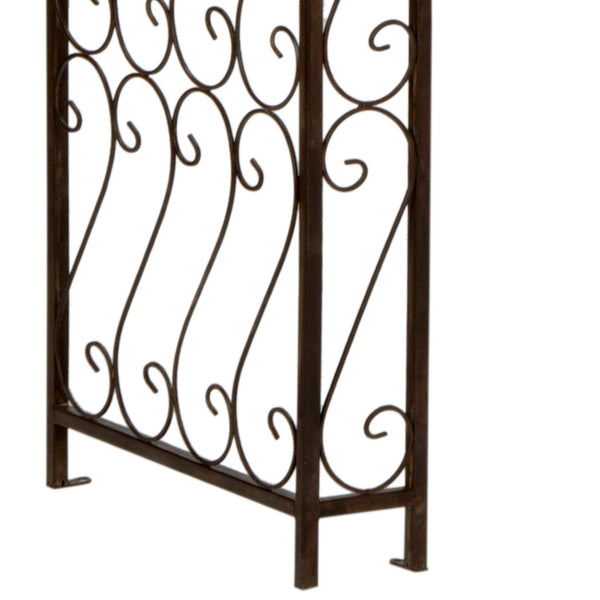 Safavieh PAGAN Arch - Elegant Iron Garden Gateway with Victorian Filigree for Climbing Plants & Décor Rustic Brown PAT5007B