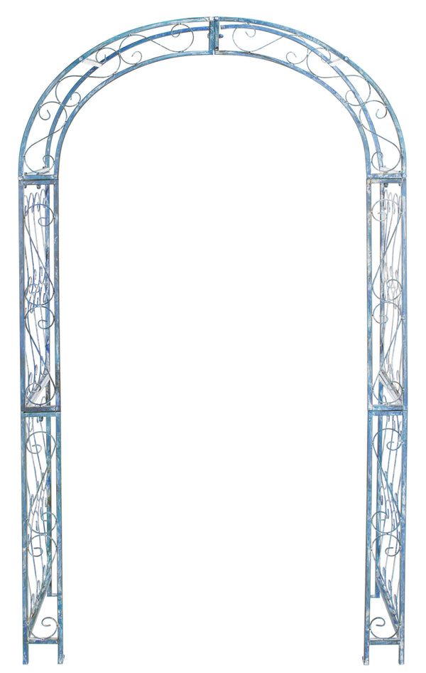 Safavieh Pagan Garden Arch - Antique Mossy Blue Trellis For Climbing Roses, Elegant Ironwork Décor Piece Mossy Blue , 100% Iron Pat5007c