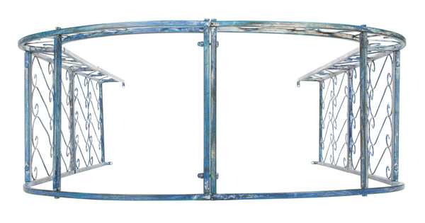 Safavieh Pagan Garden Arch - Antique Mossy Blue Trellis For Climbing Roses, Elegant Ironwork Décor Piece Mossy Blue , 100% Iron Pat5007c