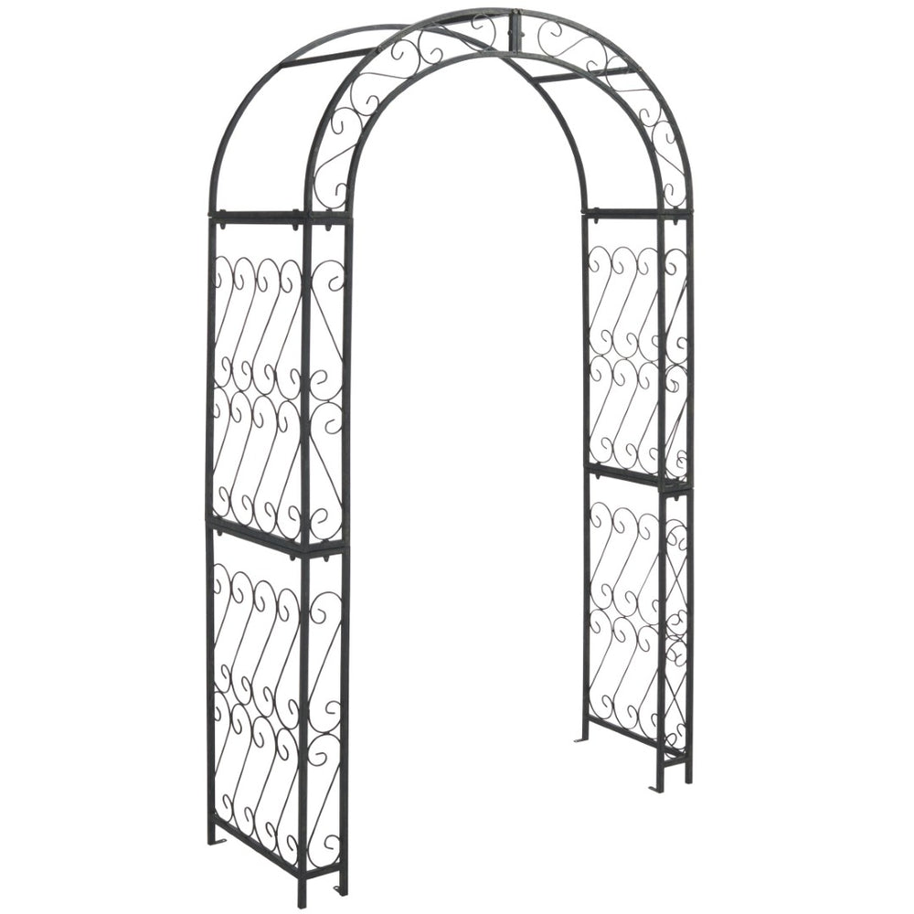 Safavieh PAGAN Arch - Elegant Iron Garden Gateway with Victorian Filigree for Climbing Plants & Décor Black PAT5007E