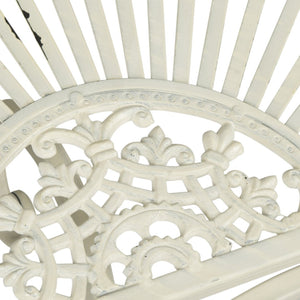 Safavieh ANNALISE Accent Table - Vintage-Inspired Iron Design with Baroque Flourishes for Outdoor Elegance Antique White PAT5008A