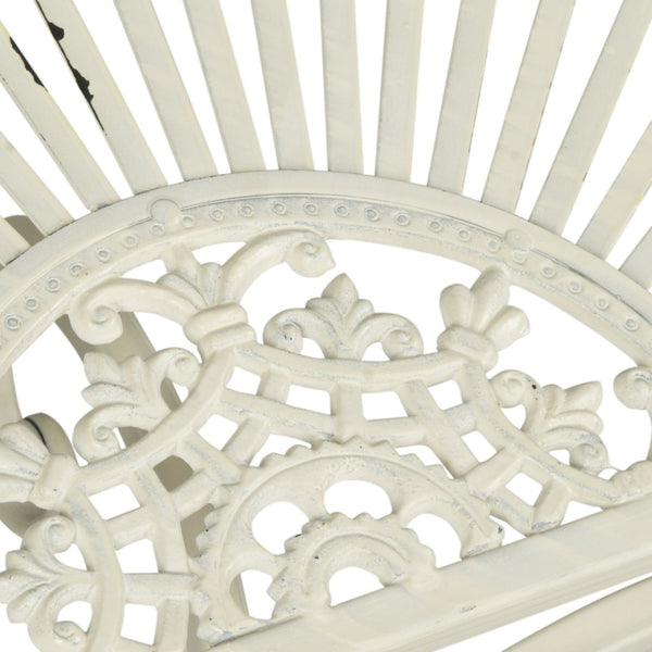 Safavieh ANNALISE Accent Table - Vintage-Inspired Iron Design with Baroque Flourishes for Outdoor Elegance Antique White PAT5008A