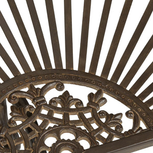 Safavieh ANNALISE Accent Table - Vintage-Inspired Iron Design with Baroque Flourishes for Outdoor Elegance Rustic Brown PAT5008B