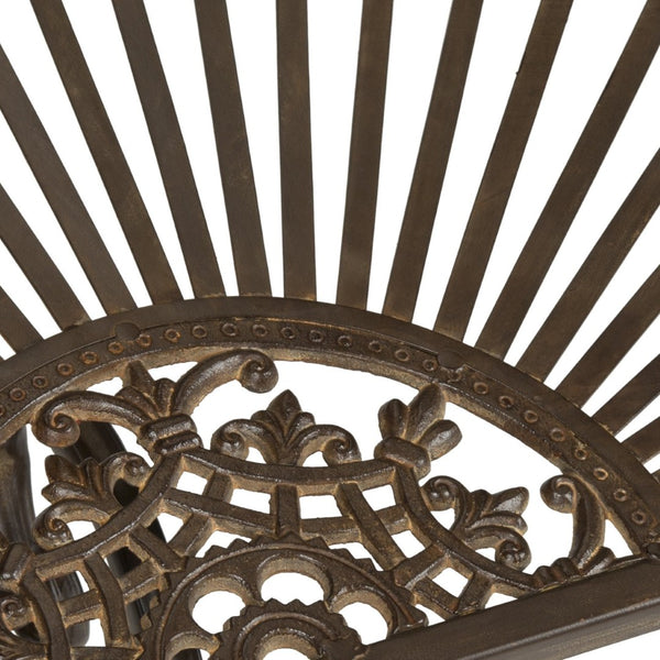 Safavieh ANNALISE Accent Table - Vintage-Inspired Iron Design with Baroque Flourishes for Outdoor Elegance Rustic Brown PAT5008B