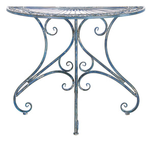 Annalise Victorian Charm Half-Round Accent Table for Porch, Patio, or Entryway - Elegant Design