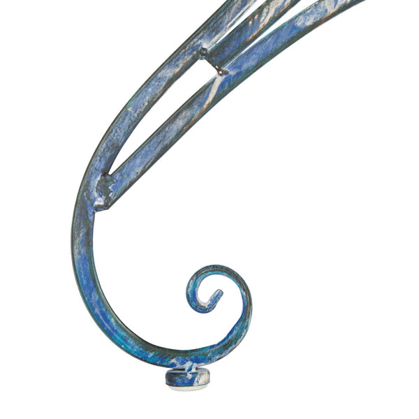 Safavieh ANNALISE Accent Table - Vintage-Inspired Iron Design with Baroque Flourishes for Outdoor Elegance Mossy Blue / - PAT5008C