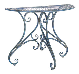 Annalise Victorian Charm Half-Round Accent Table for Porch, Patio, or Entryway - Elegant Design