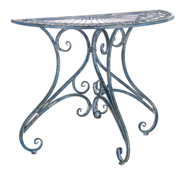 Annalise Victorian Charm Half-Round Accent Table for Porch, Patio, or Entryway - Elegant Design
