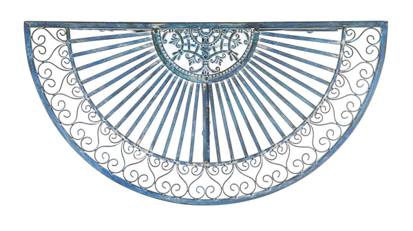 Safavieh ANNALISE Accent Table - Vintage-Inspired Iron Design with Baroque Flourishes for Outdoor Elegance Mossy Blue / - PAT5008C