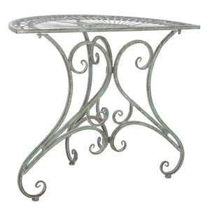 Safavieh ANNALISE Accent Table - Vintage-Inspired Iron Design with Baroque Flourishes for Outdoor Elegance Antique Dark Green / - PAT5008D
