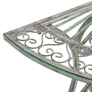 Safavieh ANNALISE Accent Table - Vintage-Inspired Iron Design with Baroque Flourishes for Outdoor Elegance Antique Dark Green / - PAT5008D