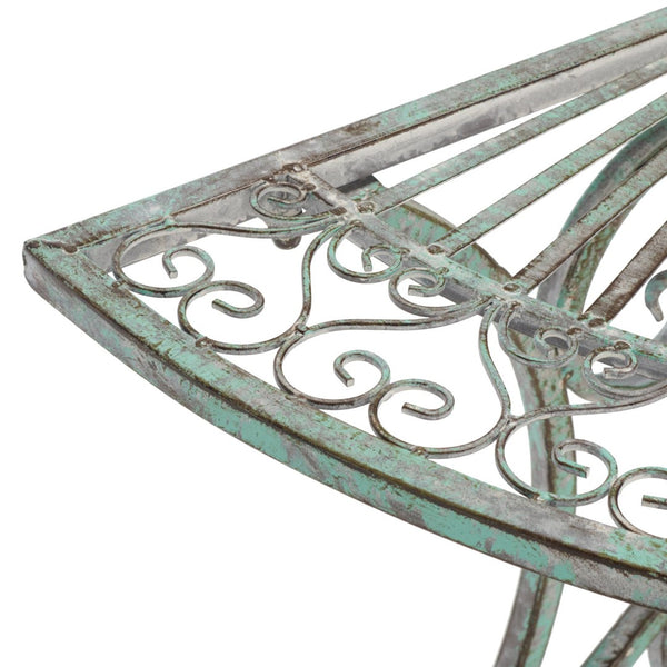 Safavieh ANNALISE Accent Table - Vintage-Inspired Iron Design with Baroque Flourishes for Outdoor Elegance Antique Dark Green / - PAT5008D