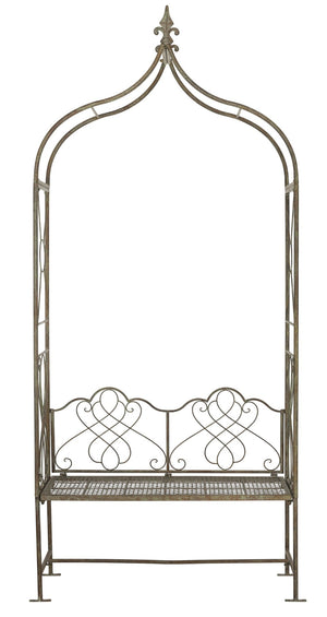 Safavieh ELOISE Arbor Loveseat - Elegant Victorian Design for Outdoor Spaces, Perfect Garden Arch and Bench Rustic Blue PAT5010A