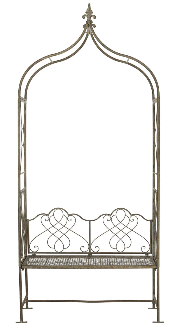 Safavieh ELOISE Arbor Loveseat - Elegant Victorian Design for Outdoor Spaces, Perfect Garden Arch and Bench Rustic Blue PAT5010A