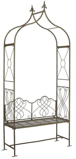 Safavieh ELOISE Arbor Loveseat - Elegant Victorian Design for Outdoor Spaces, Perfect Garden Arch and Bench Rustic Blue PAT5010A