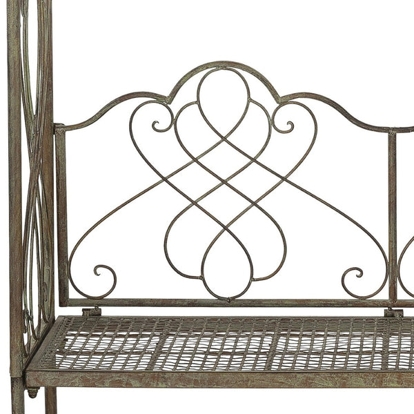 Safavieh ELOISE Arbor Loveseat - Elegant Victorian Design for Outdoor Spaces, Perfect Garden Arch and Bench Rustic Blue PAT5010A