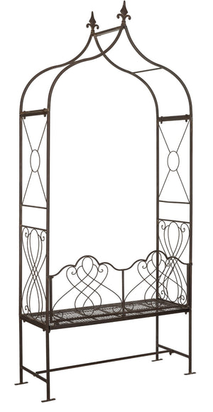 Safavieh ELOISE Arbor Loveseat - Elegant Victorian Design for Outdoor Spaces, Perfect Garden Arch and Bench Rustic Brown PAT5010B