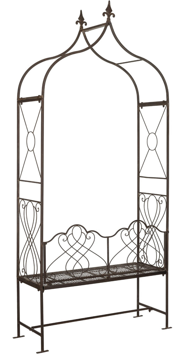 Safavieh ELOISE Arbor Loveseat - Elegant Victorian Design for Outdoor Spaces, Perfect Garden Arch and Bench Rustic Brown PAT5010B