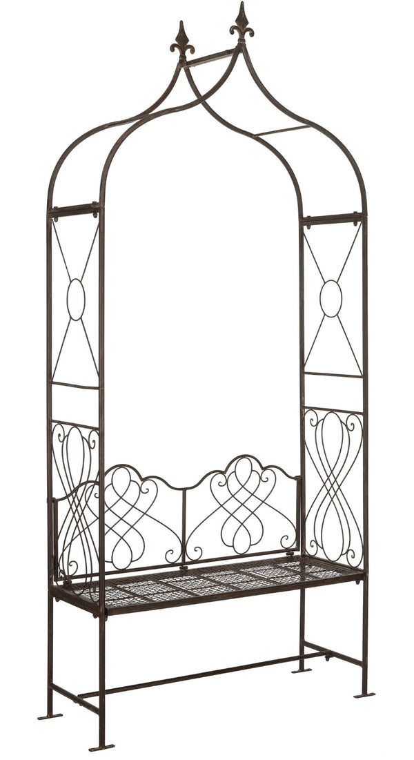 Safavieh ELOISE Arbor Loveseat - Elegant Victorian Design for Outdoor Spaces, Perfect Garden Arch and Bench Rustic Brown PAT5010B