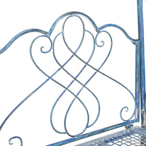 Safavieh ELOISE Arbor Loveseat - Elegant Victorian Design for Outdoor Spaces, Perfect Garden Arch and Bench Mossy Blue / - PAT5010C