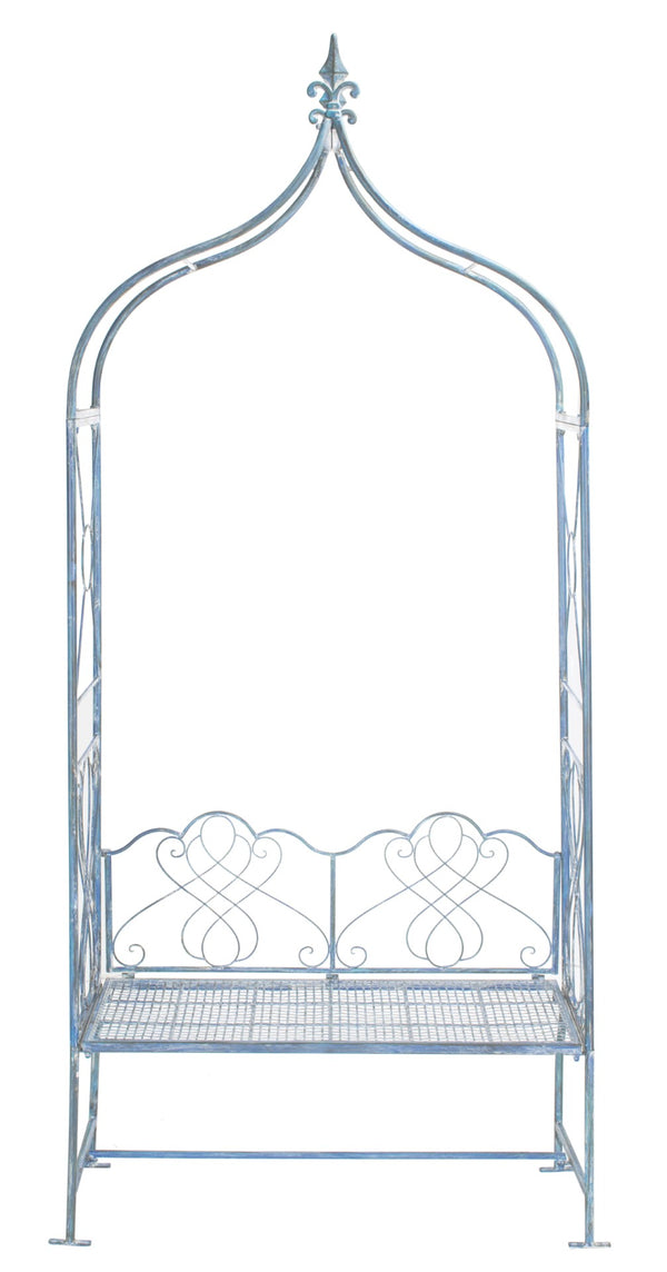 Safavieh ELOISE Arbor Loveseat - Elegant Victorian Design for Outdoor Spaces, Perfect Garden Arch and Bench Mossy Blue / - PAT5010C