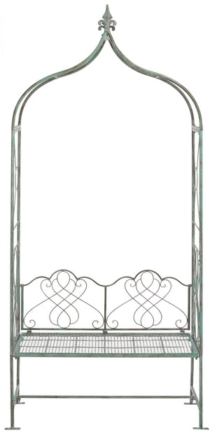 Safavieh ELOISE Arbor Loveseat - Elegant Victorian Design for Outdoor Spaces, Perfect Garden Arch and Bench Antique Dark Green / - PAT5010D