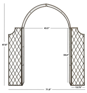 Safavieh JAIDA Arbor - Timeless Iron Garden Structure for Climbing Plants and Elegant Outdoor Entryways Rustic Blue PAT5011A