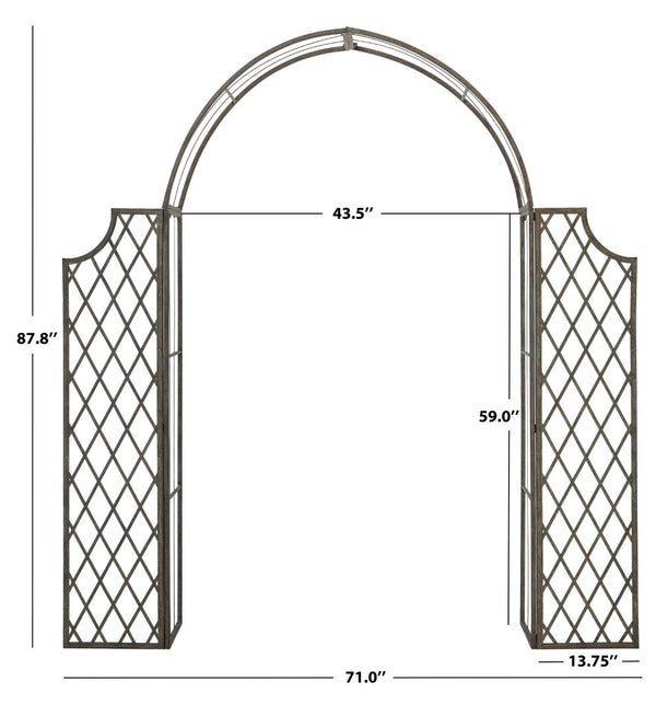 Safavieh JAIDA Arbor - Timeless Iron Garden Structure for Climbing Plants and Elegant Outdoor Entryways Rustic Blue PAT5011A