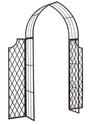 Safavieh JAIDA Arbor - Timeless Iron Garden Structure for Climbing Plants and Elegant Outdoor Entryways Rustic Brown PAT5011B