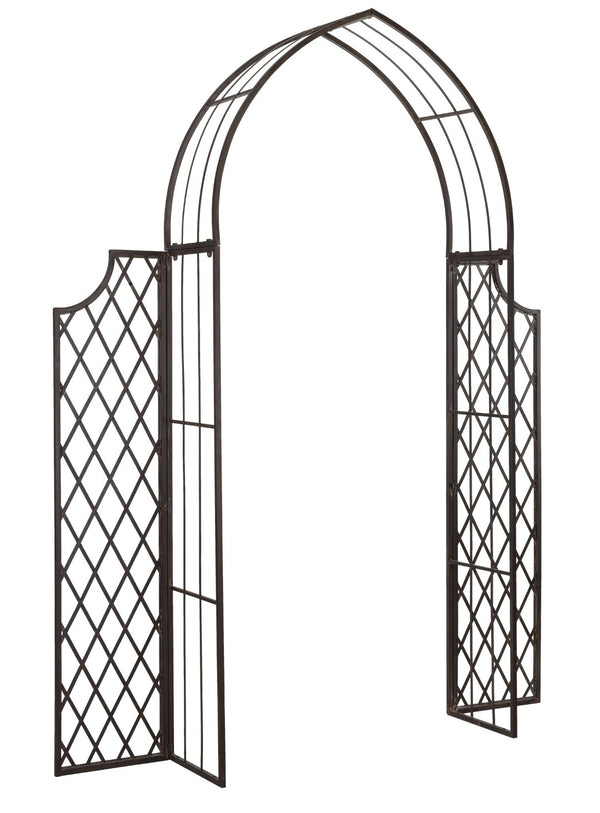 Safavieh JAIDA Arbor - Timeless Iron Garden Structure for Climbing Plants and Elegant Outdoor Entryways Rustic Brown PAT5011B