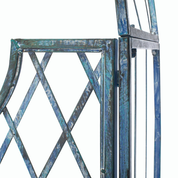 Safavieh JAIDA Arbor - Timeless Iron Garden Structure for Climbing Plants and Elegant Outdoor Entryways Mossy Blue / - PAT5011C