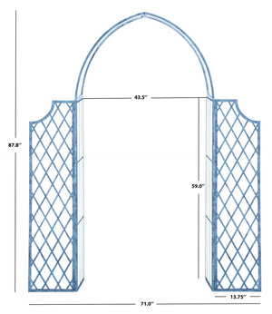 Safavieh JAIDA Arbor - Timeless Iron Garden Structure for Climbing Plants and Elegant Outdoor Entryways Mossy Blue / - PAT5011C