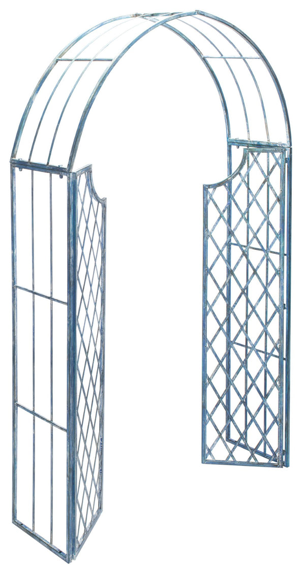 Safavieh JAIDA Arbor - Timeless Iron Garden Structure for Climbing Plants and Elegant Outdoor Entryways Mossy Blue / - PAT5011C