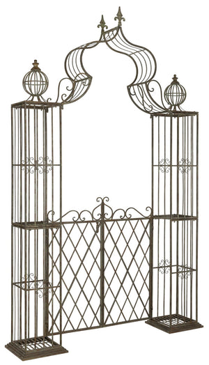 Safavieh BEATRIX Arbor - Victorian Elegance for Your Garden with Durable Iron Support for Climbing Vines Rustic Blue PAT5012A