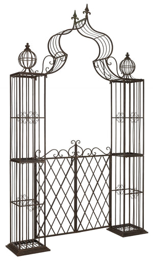 Safavieh BEATRIX Arbor - Victorian Elegance for Your Garden with Durable Iron Support for Climbing Vines Rustic Brown PAT5012B