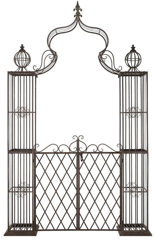 Safavieh BEATRIX Arbor - Victorian Elegance for Your Garden with Durable Iron Support for Climbing Vines Rustic Brown PAT5012B