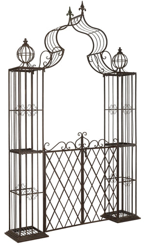 Safavieh BEATRIX Arbor - Victorian Elegance for Your Garden with Durable Iron Support for Climbing Vines Rustic Brown PAT5012B