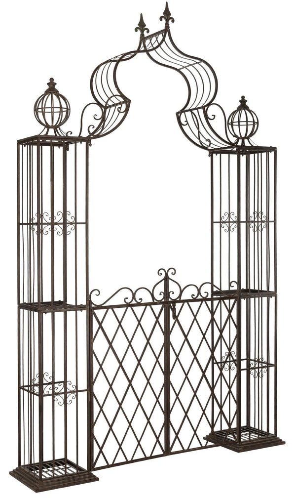 Safavieh BEATRIX Arbor - Victorian Elegance for Your Garden with Durable Iron Support for Climbing Vines Rustic Brown PAT5012B
