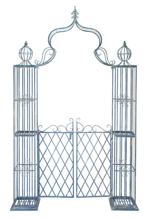 Safavieh BEATRIX Arbor - Victorian Elegance for Your Garden with Durable Iron Support for Climbing Vines Mossy Blue / - PAT5012C